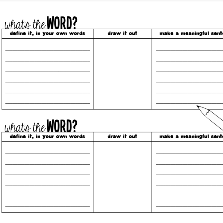 A Vocabulary Graphic Organizer (And Online Dictionaries!)