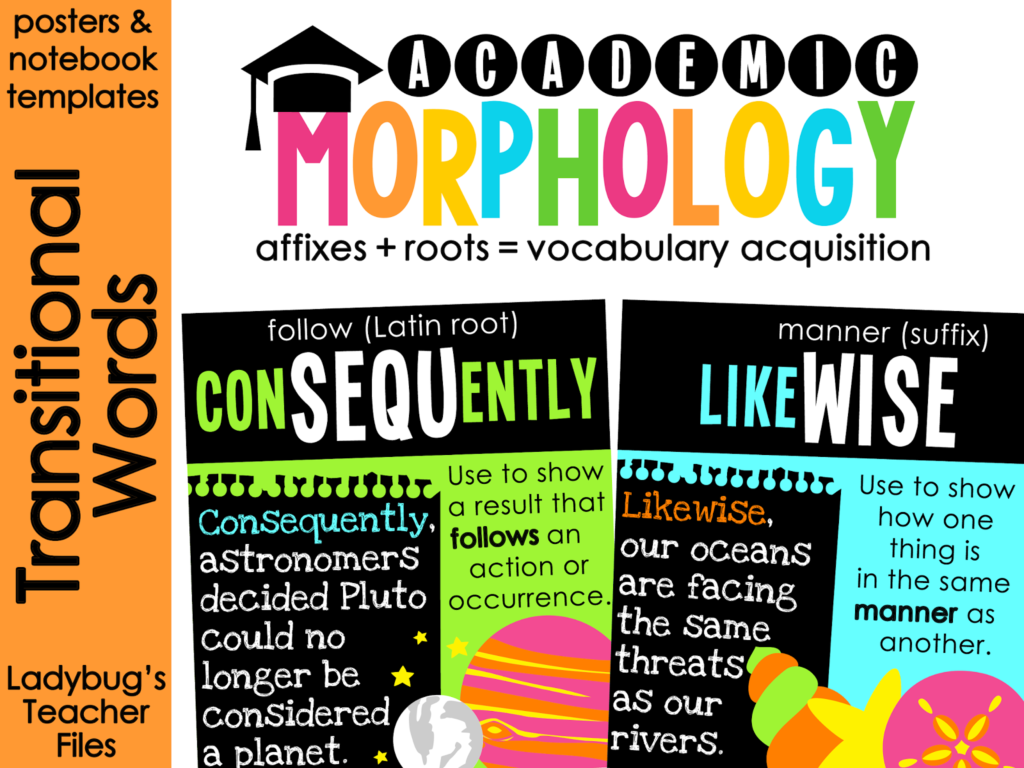 http://www.teacherspayteachers.com/Product/Academic-Morphology-Transitional-Words-Posters-Notebook-Templates-1034697