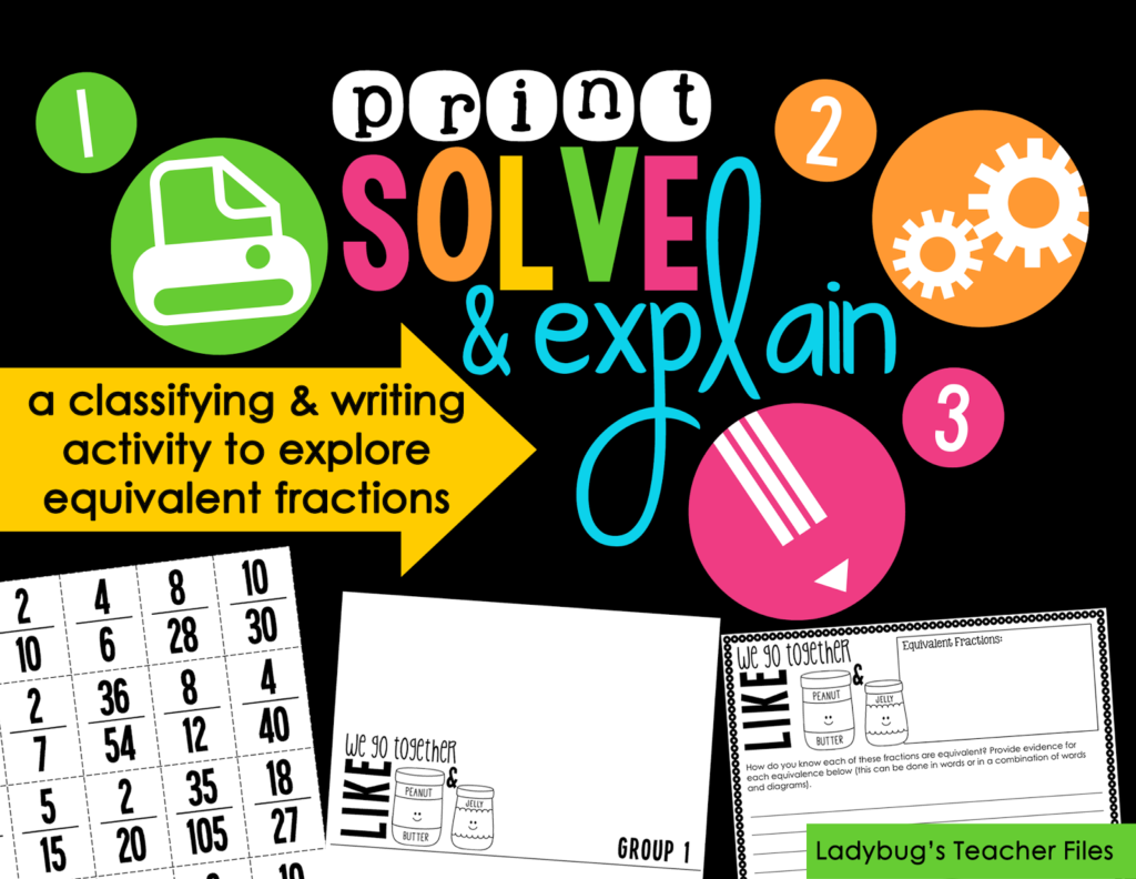 http://www.teacherspayteachers.com/Product/Print-Solve-Explain-Equivalent-Fractions-1117234