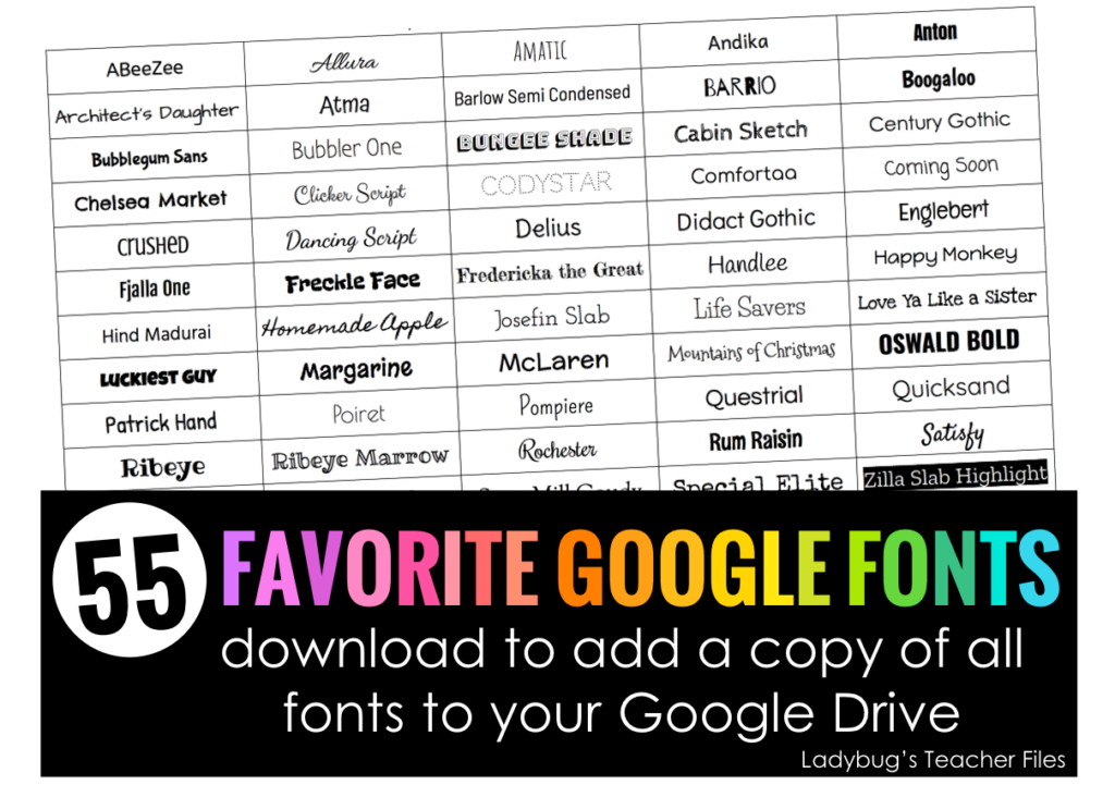 cool downloadable fonts for google drive free