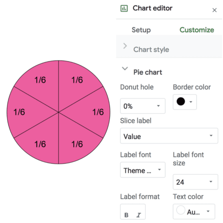 Creating Fraction Circles with Google Sheets
