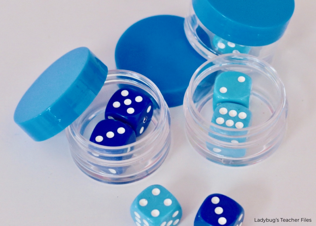Use makeup jars to store math supplies.