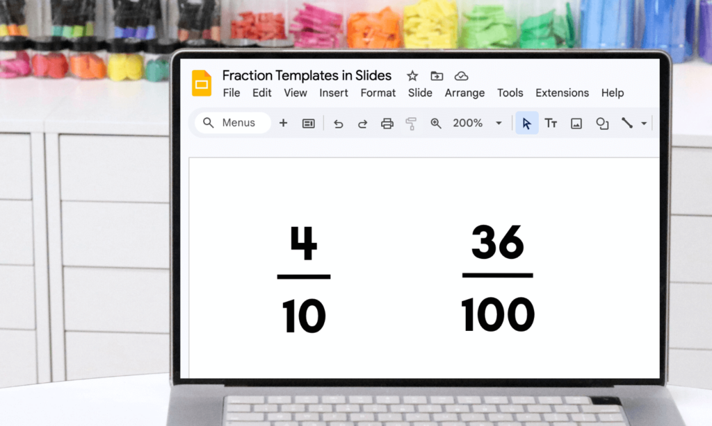 fractions in google slides