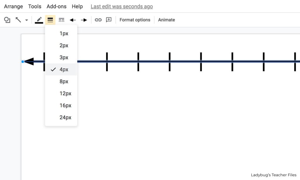 choose a line weight for the arrow line