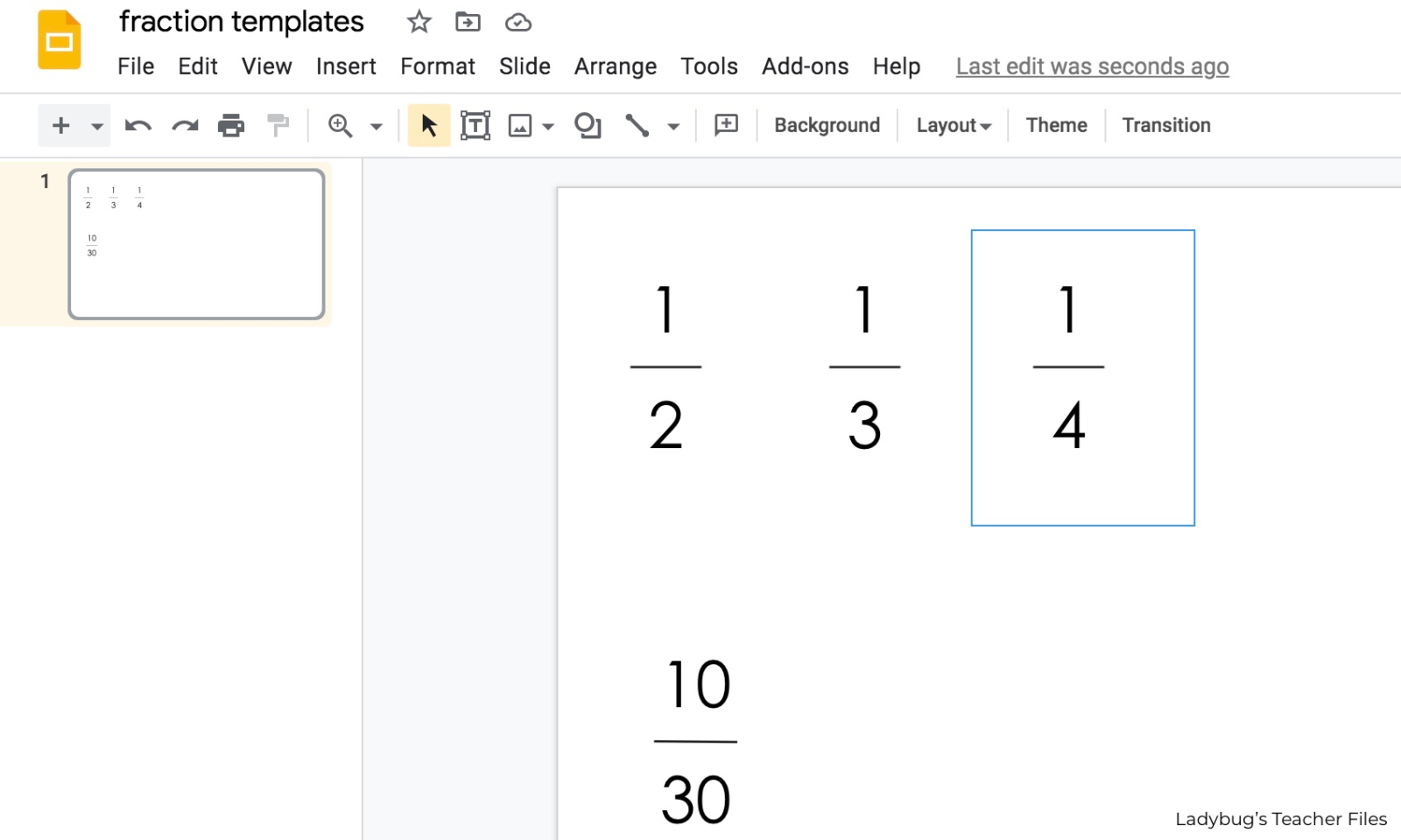 click and drag over a fraction to select it