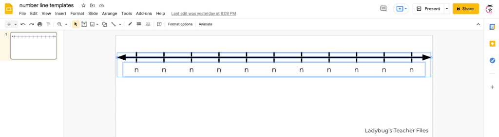 click and drag to select the entire number line