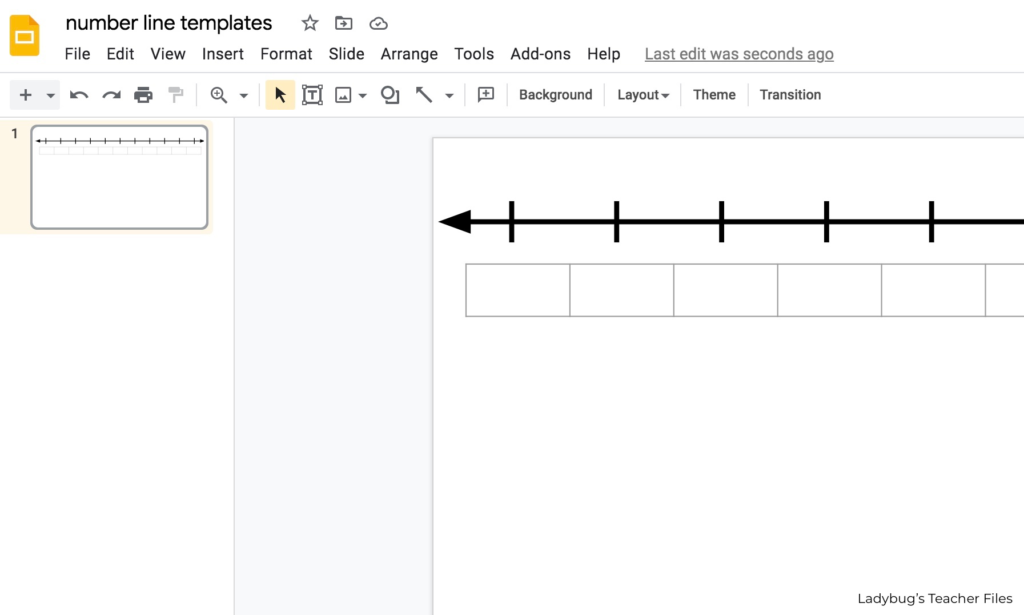 line the table up under the number line