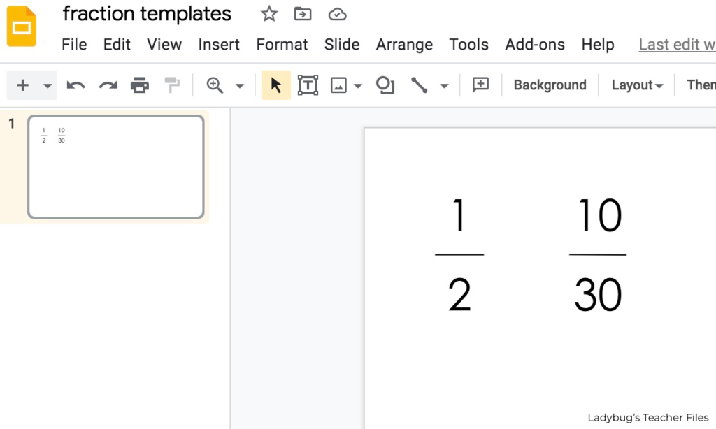 make a fraction with two digt numbers