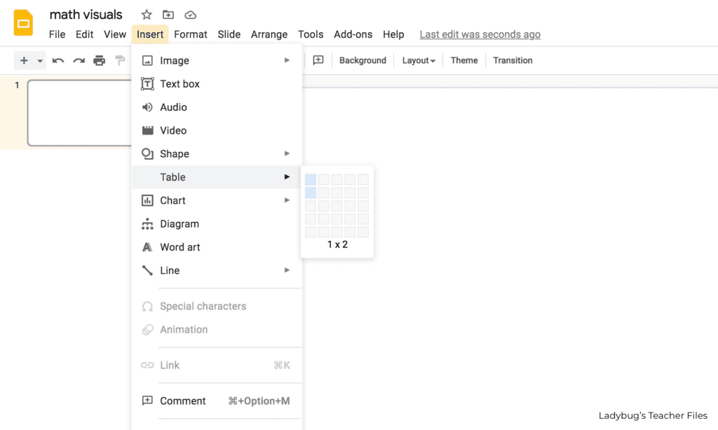 go to insert and choose table then create a table with one column and two rows