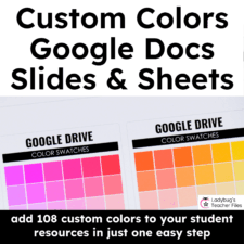 custom colors for google docs sheets slides