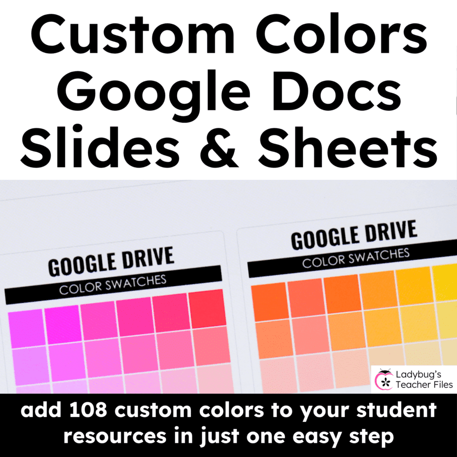 custom colors for google docs sheets slides
