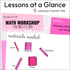 Lessons at a Glance