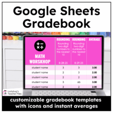 Google Sheets Gradebook Instant Averages