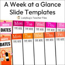 A Week at a Glance Slide Templates