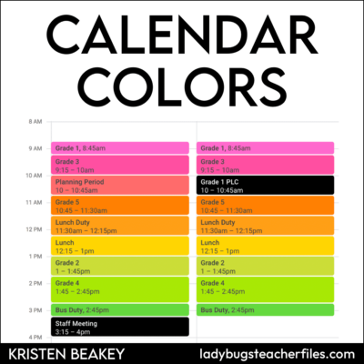 google calendar colors