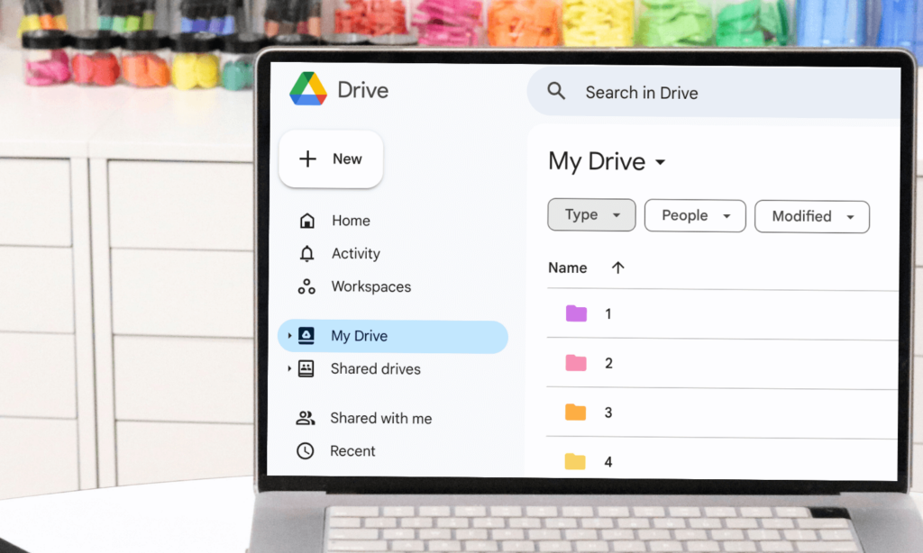 color code and organize google drive
