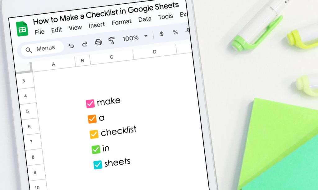 how to make a checklist in google sheets