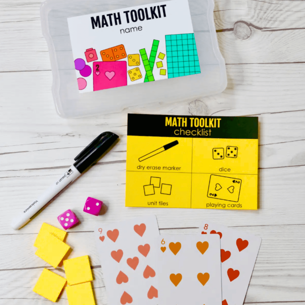math toolkit labels and checklists