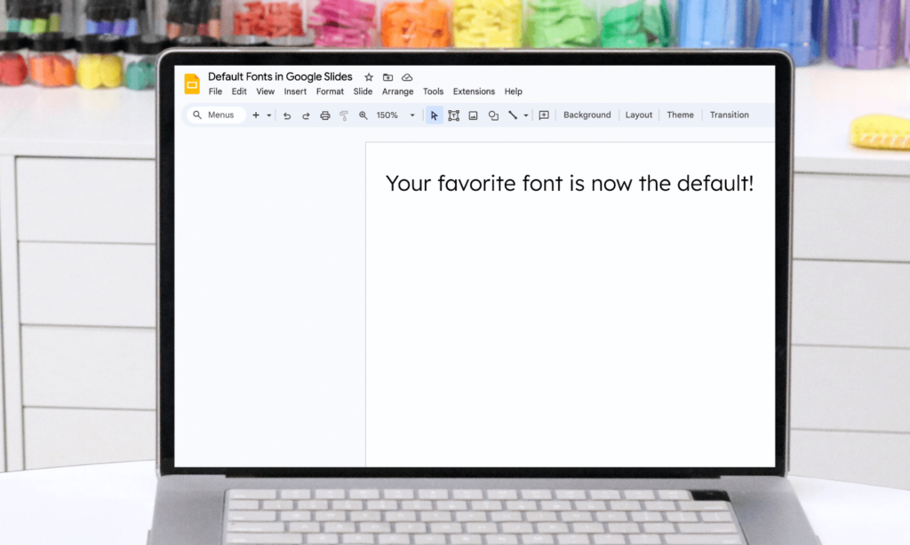 set a default font in google slides