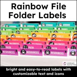 Rainbow File Folder Labels