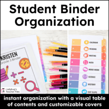 Student Binder Organization