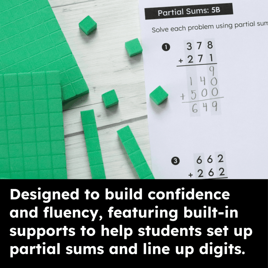 Built In Supports for Three Digit Partial Sums Built In Supports for Three Digit Partial Sums
