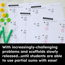 Practice Sheets for Two Digit Partial Sums with Regrouping