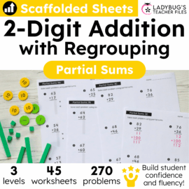 Partial Sums: Two Digit Addition with Regrouping