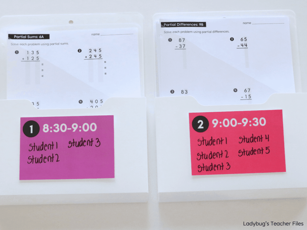 organizing math intervention