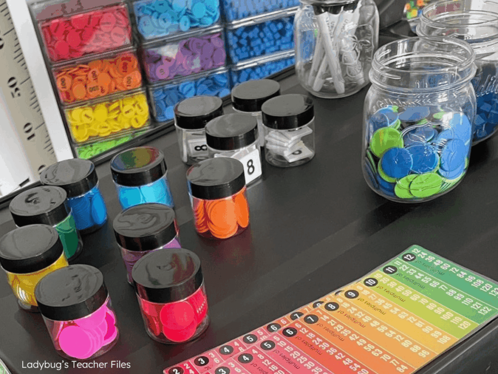 organize math manipulatives
